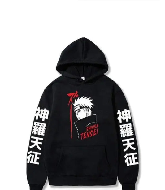 Naruto Pain Trendy Modern Men's Black Anime Print Sweatshirt