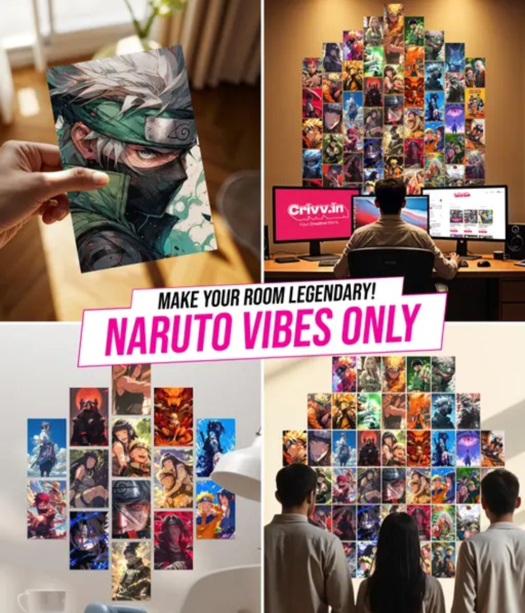 Naruto Anime Mini Posters Set of 54 (4x6 Inches) | High-Quality Wall Art