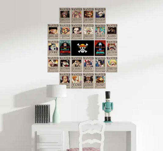 25PCS Anime One Piece Wanted Posters - 4x6 Inches - New Bounty Edition