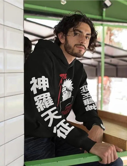 Naruto Pain Trendy Modern Men's Black Anime Print Sweatshirt