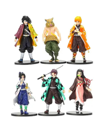 Demon Slayer 6-Piece Anime Action Figure Set (15cm)