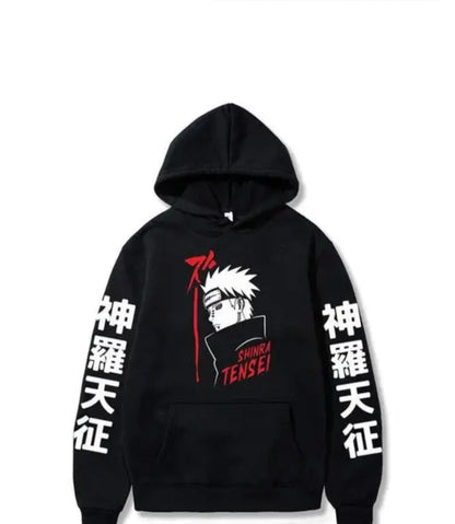Naruto Pain Trendy Modern Men's Black Anime Print Sweatshirt